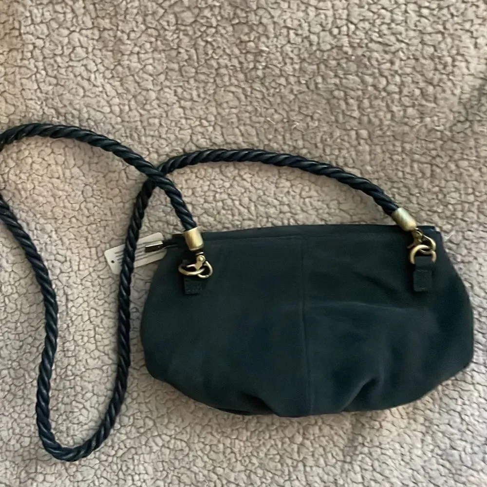 Anthropologie Crossbody Suede Flip Blue Bag NWT